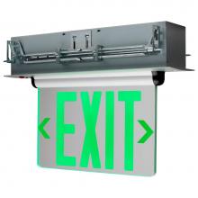 Satco 67-116 - Green (Clear) Edge Lit LED Exit Sign; 2.94 Watts; Single Face; 120V/277 Volts; Clear Finish