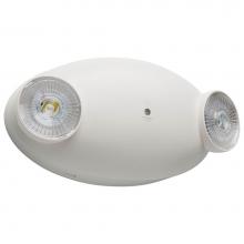 Satco 67-139 - Emergency Light; Dual Head; 120/277 Volts; White Finish; Remote Compatible