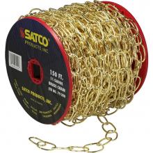 Satco 79-200 - 150 ft Reel Brass Finish 11 Ga Chain