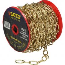 Satco 79-209 - 100 ft Reel Chain Polished Brass 8 ga
