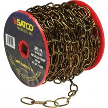 Satco 79-212 - 100 ft Reel Chain Antique Brass 8 Ga