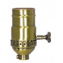 Satco 80-2211 - Reg Antique Brass 3 Way Turn Knob Solid Brass Socket