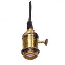 Satco 80-2273 - Reg Antique Brass 4 Pc Solid Brass On/Off Turn Knob Socket
