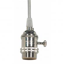 Satco 80-2439 - Nickel 4 Pc Solid Brass On/Off T/k Socket