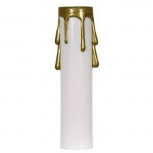 Satco 90-1509 - 2'' Candelabra Cover White/Gold Drip D