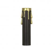 Satco 90-1510 - 2'' Candelabra Cover Black/Gold Drip