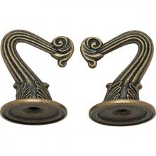 Satco 90-451 - 2 Antique Brass Finish Hooks and Hardware