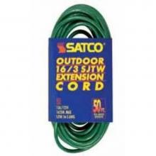 Satco 93-5026 - 80 ft 16-3 Sjtw Green Cord