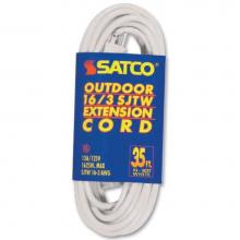 Satco 93-5027 - 35 ft 16-3 Sjtw White Outdoor
