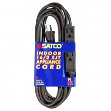 Satco 93-5048 - 12 ft 16/3 Sjt Brown 3 Wire Grd