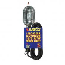 Satco 93-5050 - Black Metal Trouble Light with Cage