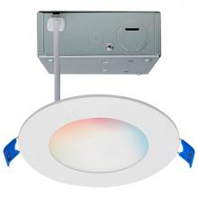 Satco S11560 - 9 Watt; LED Direct Wire; Low Profile Downlight; 4 Inch Round; Starfish IOT; Tunable White and RGB;