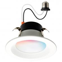Satco S11568 - 10.5 Watt; LED Retrofit Downlight; 4 Inch Round; Starfish IOT; RGB and Tunable White; 120 Volt; 90