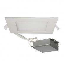 Satco S11612 - 12 W LED Direct Wire Downlight, Edge-lit, 6'', 3000K, 120 V, Dimmable, Square, Remote Dr