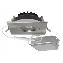 Satco S11623 - 12 W LED Direct Wire Downlight, Gimbaled, 4'', 3000K, 120 V, Dimmable, Square, Remote Dr