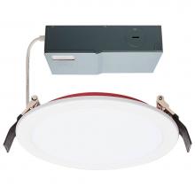 Satco S11866 - 13 Watt LED; Fire Rated 6 Inch Direct Wire Downlight; Round Shape; White Finish; CCT Selectable; 1