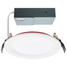 Satco S11867 - 13 Watt LED; Fire Rated 6 Inch Direct Wire Downlight; Round Shape; White Finish; CCT Selectable; 1