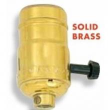 Satco S70-662 - Solid Brass 3 Way Medium Turn Socket