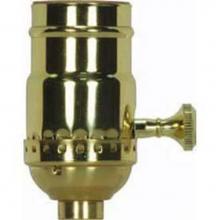 Satco 80-1024 - Polished Solid Brass 3 Way Socket 1/8 Cap LSS
