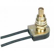 Satco 80-1126 - Brass Finish Push On/Off Switch 5/8''