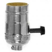 Satco 80-1191 - Polished Nickel Solid Brass 3 Way Socket with Ss 1/8