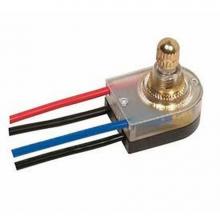 Satco 80-1359 - Brass Finish On/Off Rotary Switch Lighted