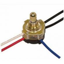 Satco 80-1361 - Brass Finish 3 Way Rotary Switch Lighted