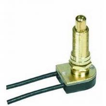 Satco 80-1367 - Brass Finish On/Off Push Switch 1-1/8''