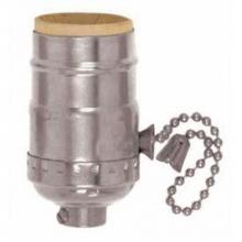 Satco 90-1668 - Solid Brass Polished Nickel Pull Chain Socket with Ss