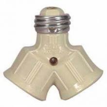 Satco 90-2465 - Single To Twin Lampholder Ivory