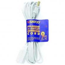 Satco 93-192 - 6 ft White Extension Cord 16/2