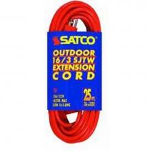 Satco 93-5005 - 25 ft 16-3 Sjtw Orange Cord