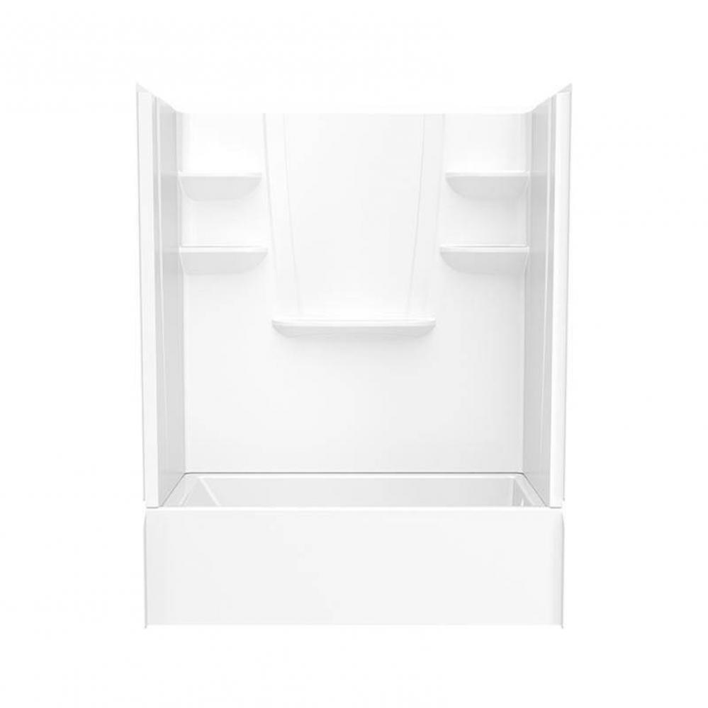 VP6030CTSMML/R 60 x 30 Solid Surface Alcove Left Hand Drain Four Piece Tub Shower in White
