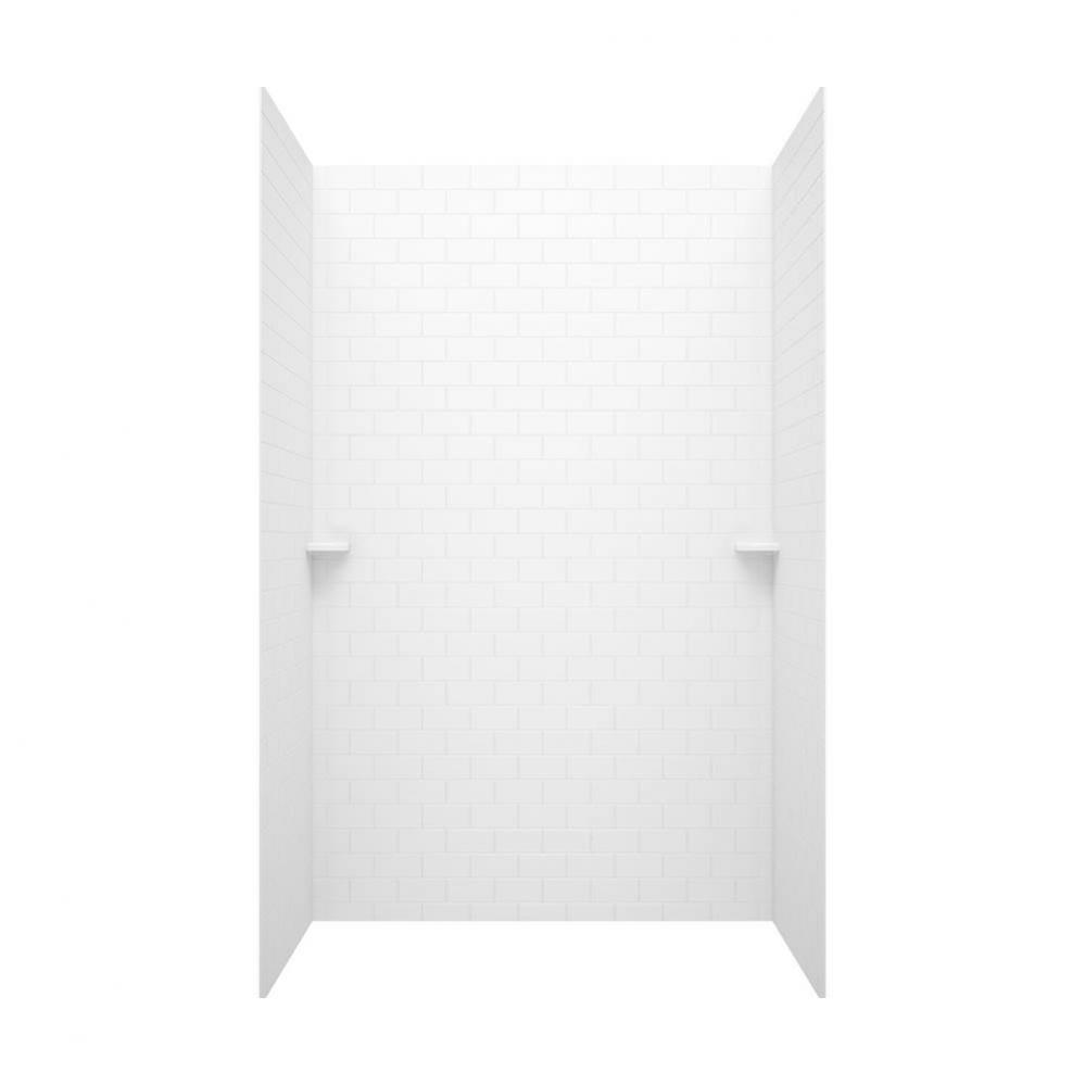 STMK72-3636 36 x 36 x 72 Swanstone® Classic Subway Tile Glue up Tub Wall Kit in White