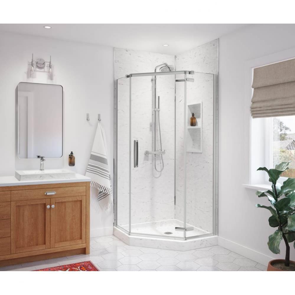 SMMK-9650-1 50 x 96 Swanstone® Smooth Glue up Bathtub and Shower Single Wall Panel in Carrara