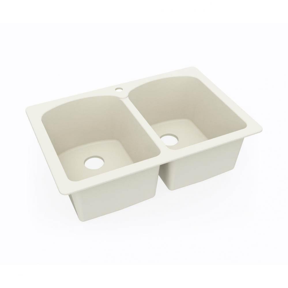 KSLB-3322 22 x 33 Swanstone® Dual Mount Double Bowl Sink in Bone