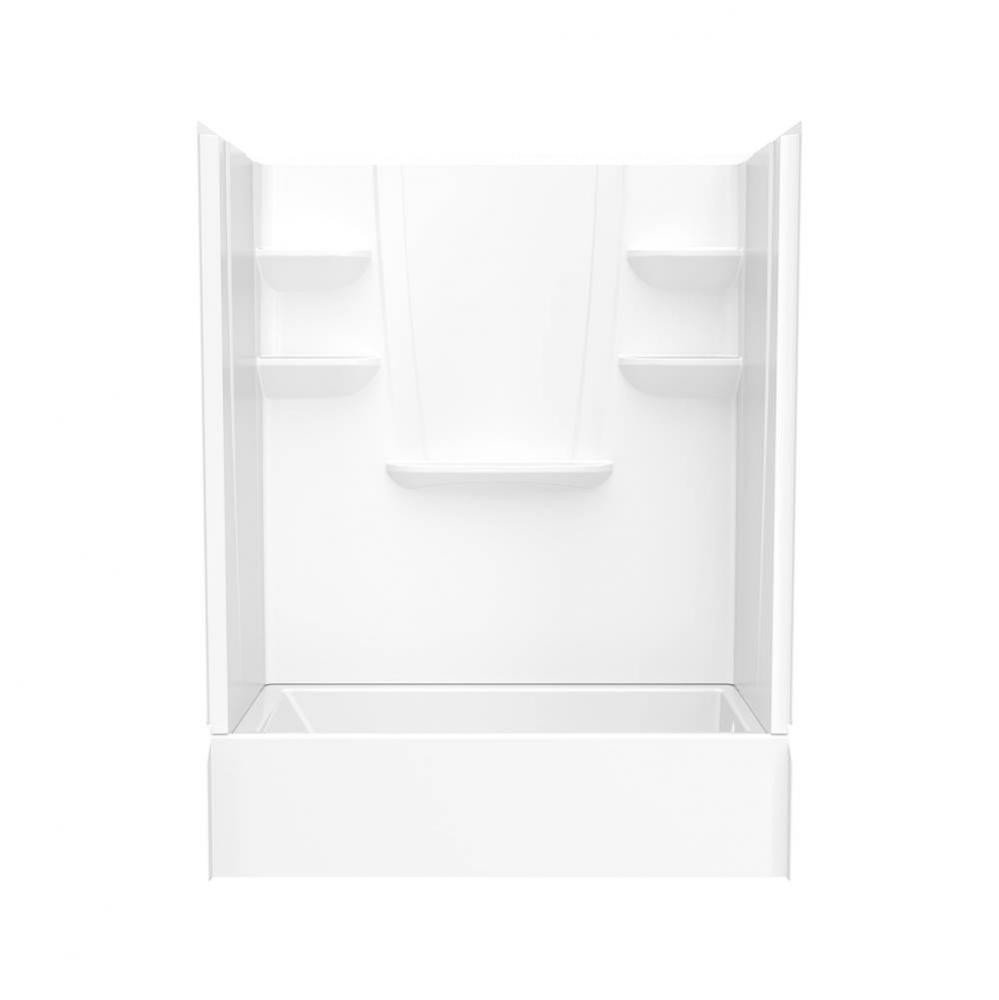VP6030CTSMINL/R 60 x 30 Solid Surface Alcove Right Hand Drain Four Piece Tub Shower in White