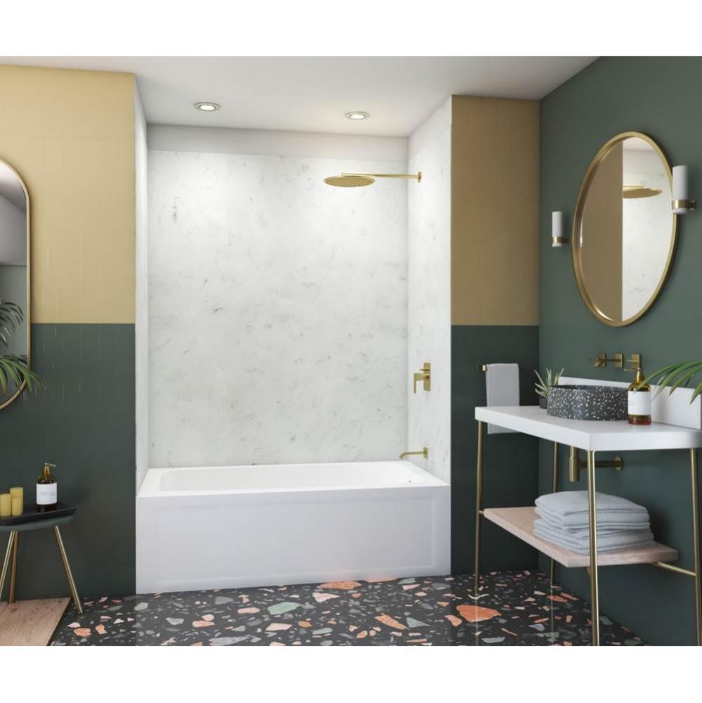 SMMK72-3636 36 x 36 x 72 Swanstone® Smooth Glue up Bathtub and Shower Wall Kit in Carrara