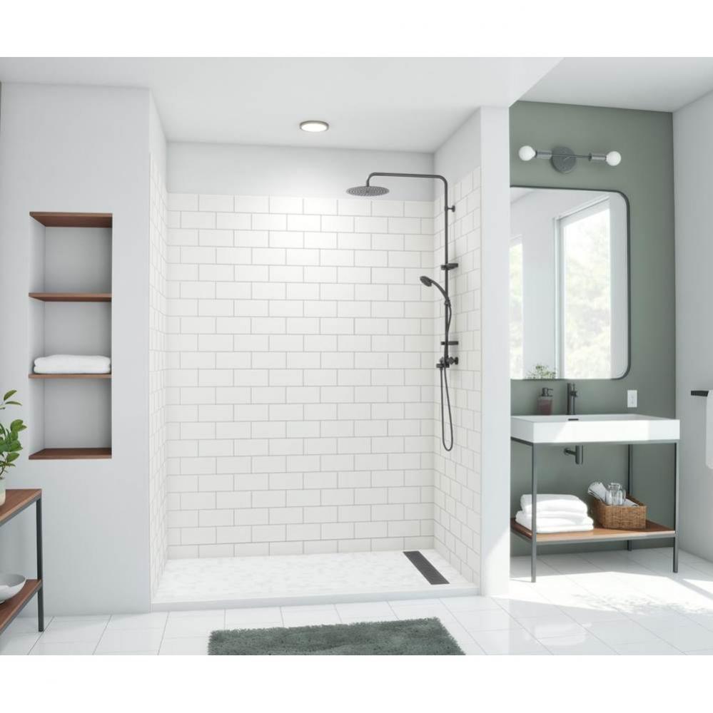 MTMK84-3450 34 x 50 x 84 Swanstone® Metro Subway Tile Glue up Shower Wall Kit in White