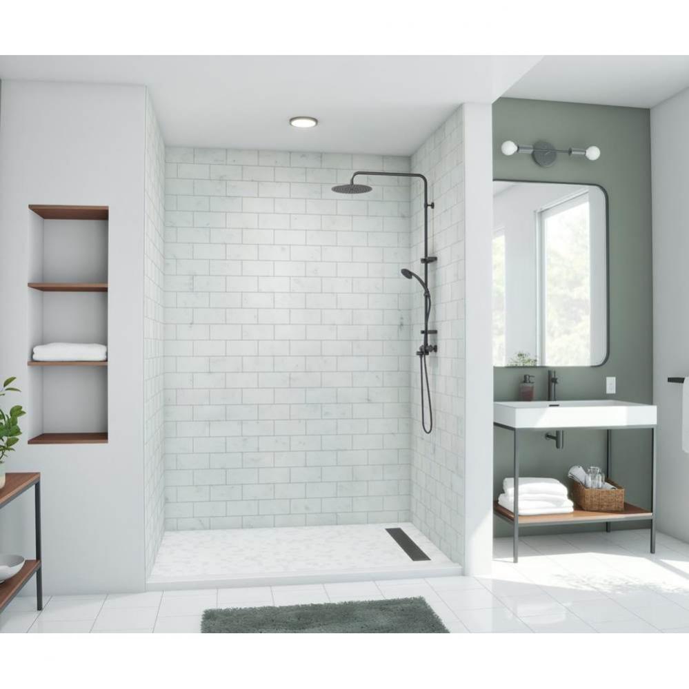 MTMK96-3262 32 x 62 x 96 Swanstone® Metro Subway Tile Glue up Bathtub and Shower Wall Kit in