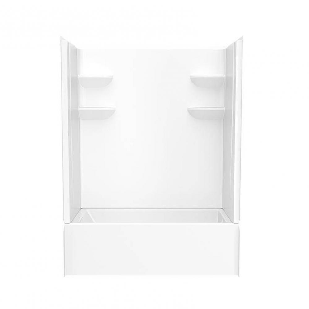 VP6030CTSMM2L/R 60 x 30 Solid Surface Alcove Left Hand Drain Four Piece Tub Shower in White