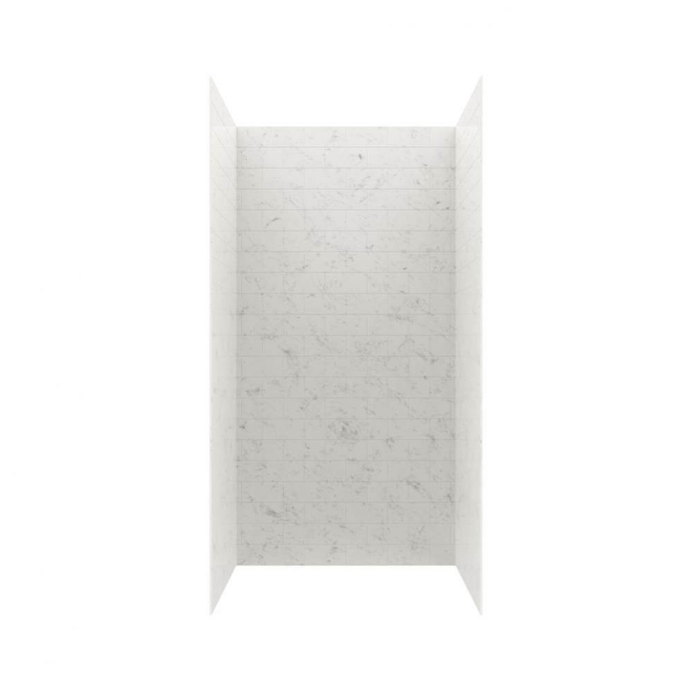 MTMK84-3442 34 x 42 x 84 Swanstone® Metro Subway Tile Glue up Shower Wall Kit in Carrara
