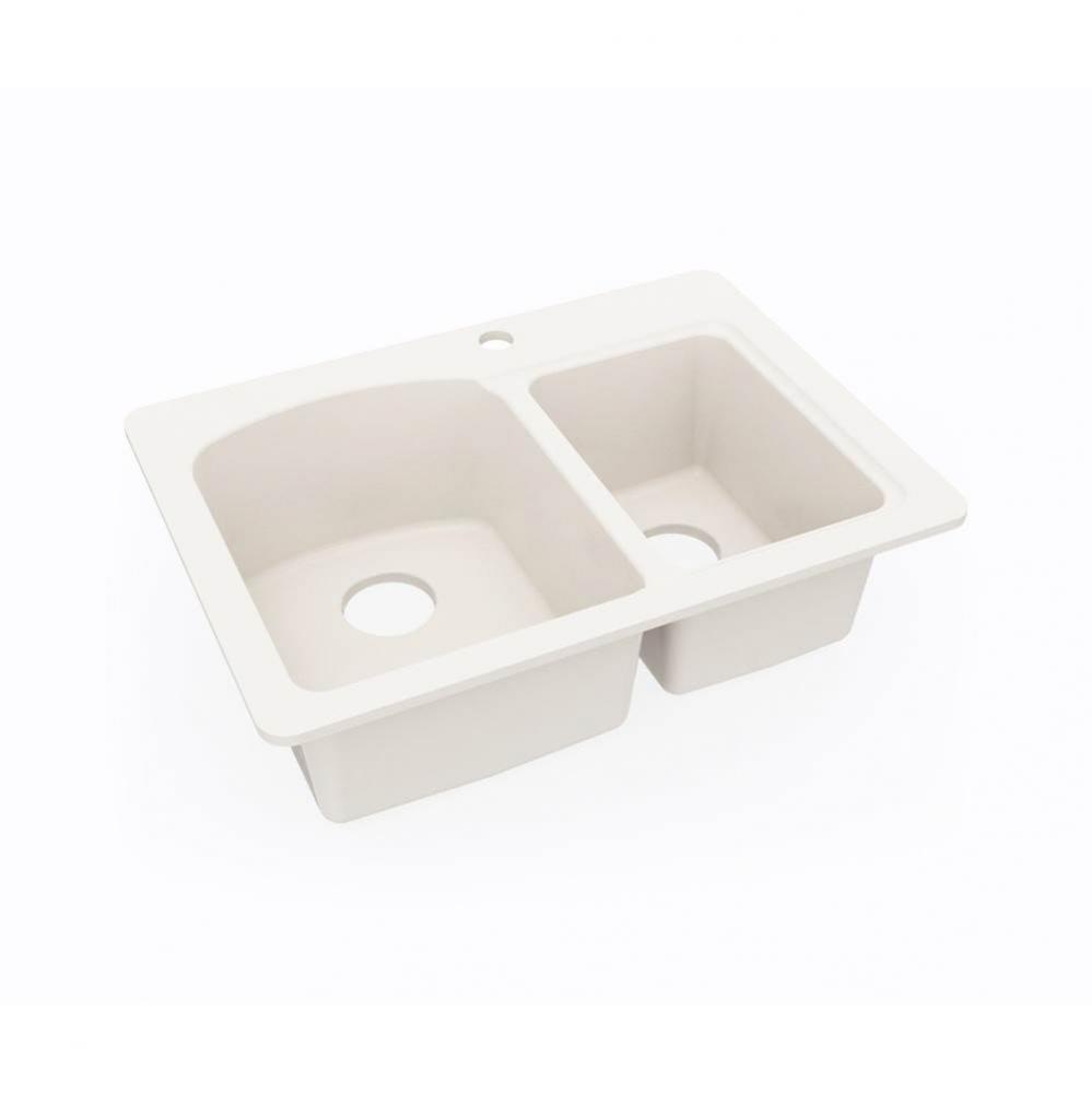 KSDB-2518 18 x 25 Swanstone® Dual Mount Double Bowl Sink in Bisque