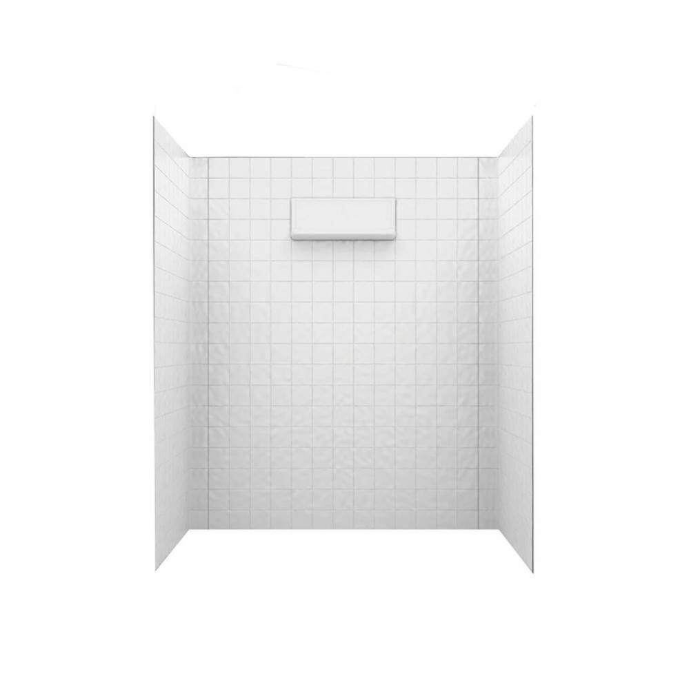 TI-7260 36 x 65 x 72 Veritek Square Tile Glue up Shower Wall Kit in White