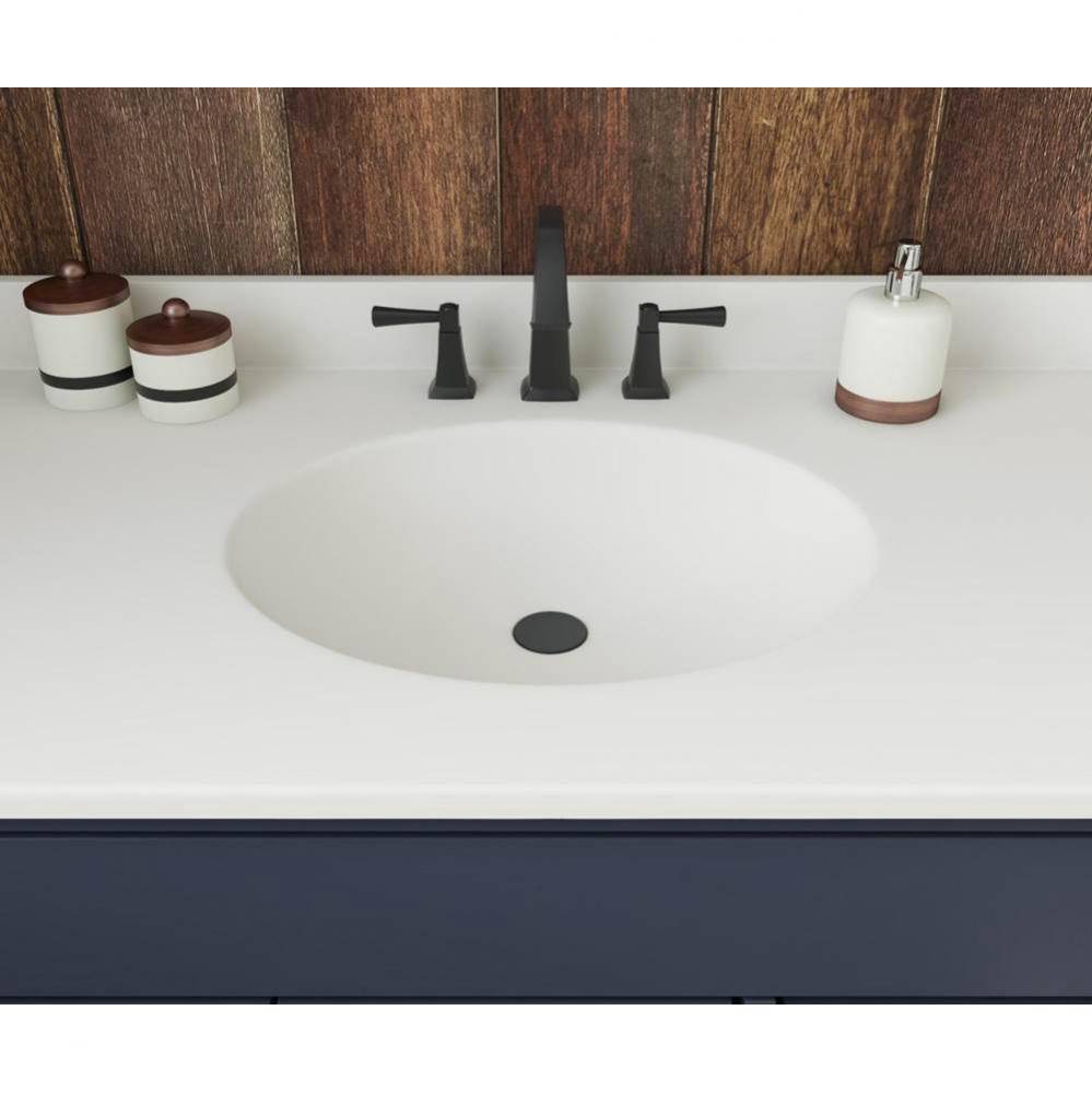 VT1B2237 Ellipse 22 x 37 Single Bowl Vanity Top in White