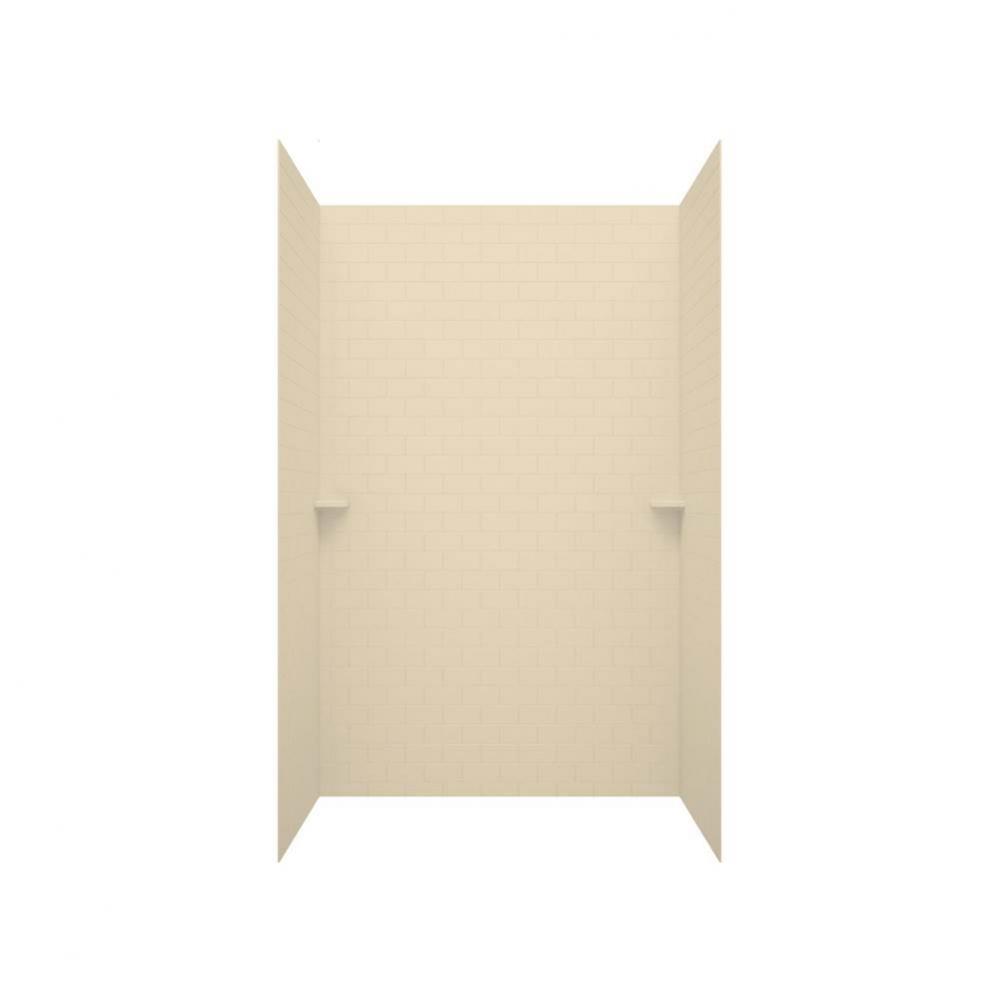STMK96-3662 36 x 62 x 96 Swanstone® Classic Subway Tile Glue up Shower Wall Kit in Bone