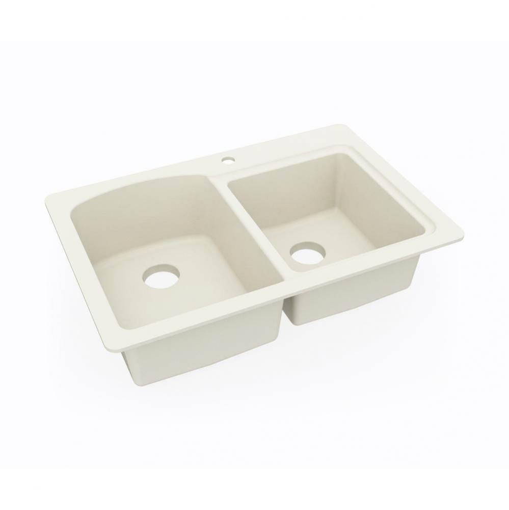 KSDB-3322 22 x 33 Swanstone® Dual Mount Double Bowl Sink in Bone