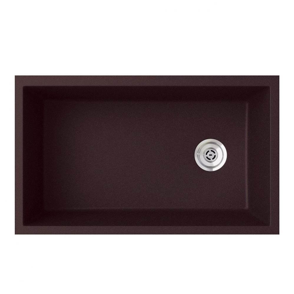 QUSB-3322 22 x 33 Granite Undermount Single Bowl Sink in Espresso