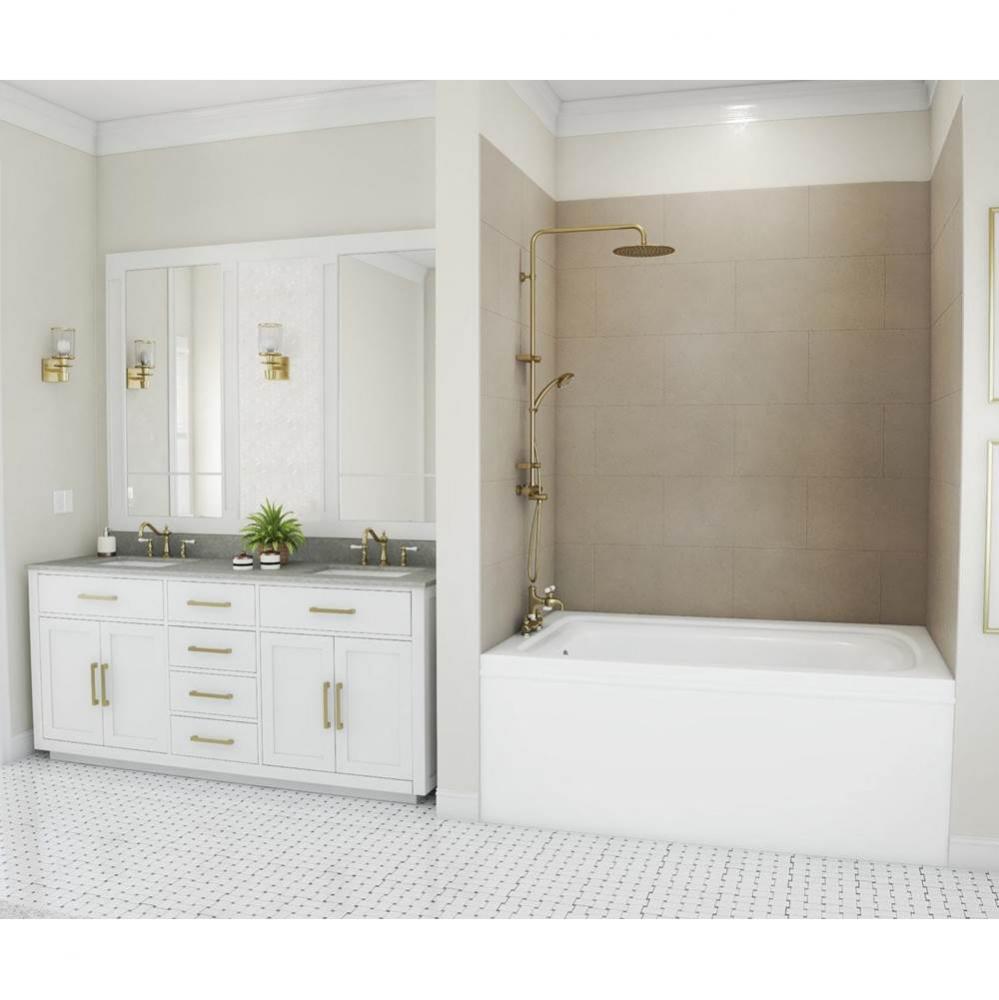 TSMK72-4262 42 x 62 x 72 Swanstone® Traditional Subway Tile Glue up Bathtub and Shower Wall K