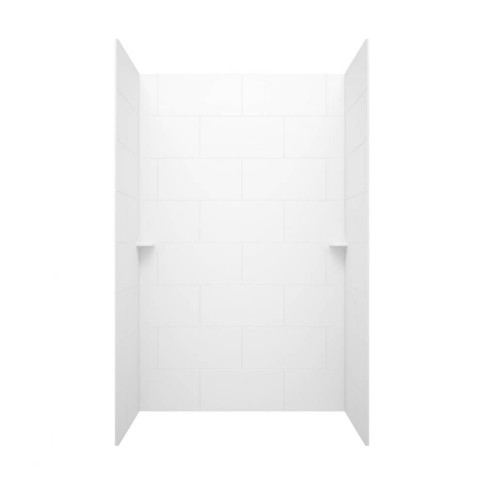 TSMK84-3662 36 x 62 x 84 Swanstone® Traditional Subway Tile Glue up Shower Wall Kit in White